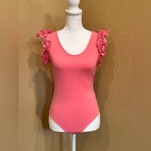 Glam Ruffled Shoulders Bodysuit